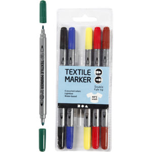 Rotuladores textil doble punta para manualidades en tela, 20 unidades -  ArtBendix