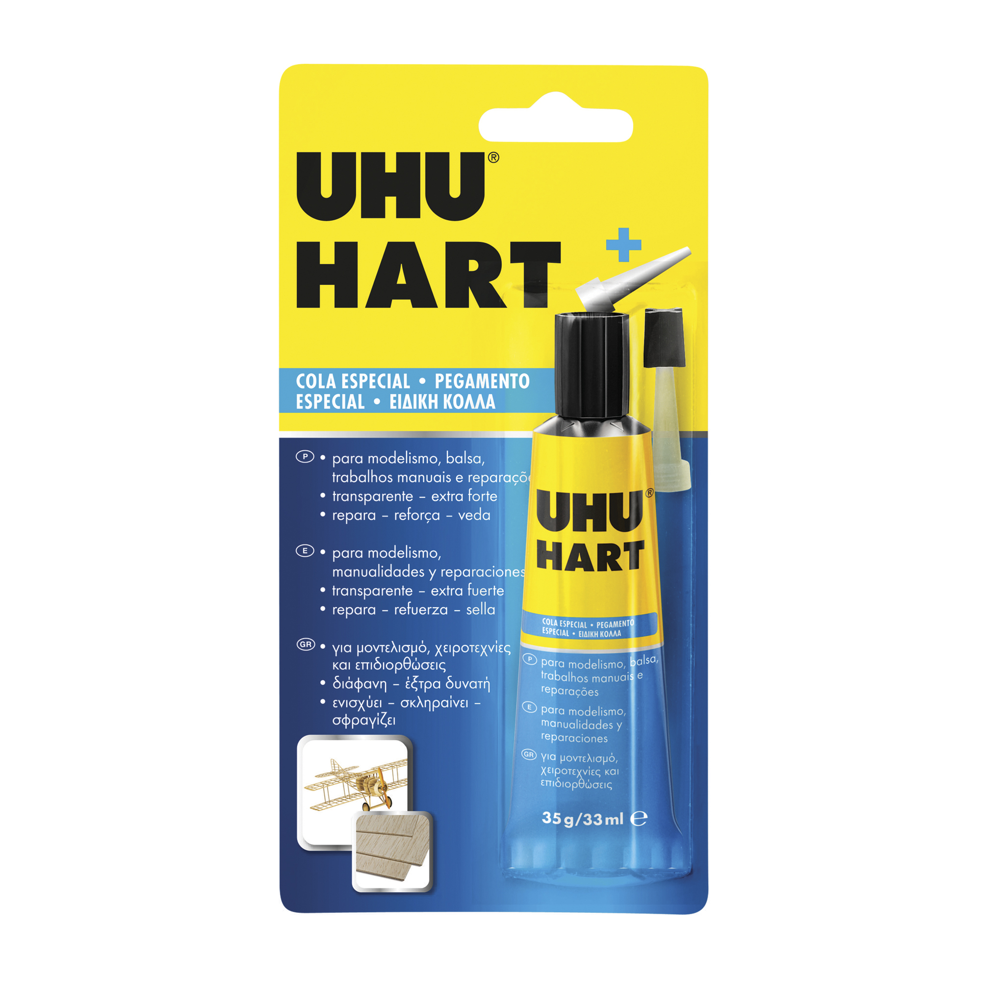 UHU hart. Cola extra fuerte para modelismo, manualidades y reparaciones.  33ml - ArtBendix