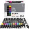 Set rotuladores Promarker brush al agua 12+1 tonos vibrantes