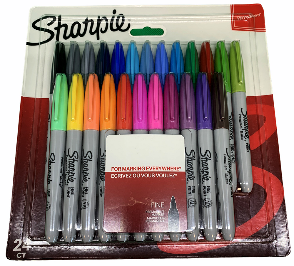 SHARPIE Rotuladores permanentes de colores mixtos, paquete de 24 + 1  marcador gratis