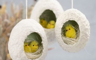 Huevos de Pascua: Decoración nido con pollito