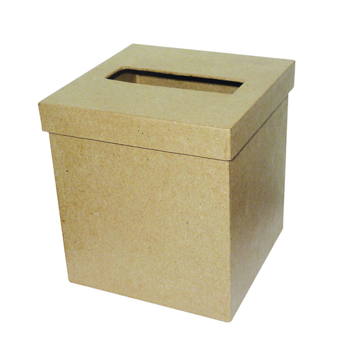 Caja cuadrada de papel maché para pañuelos 13x12x11cm - ArtBendix