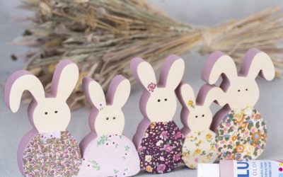 Decoración de Pascua: conejitos con decoupage