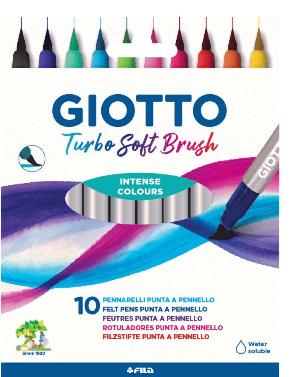 Estuche 10 rotuladores Giotto turbo soft brush - ArtBendix
