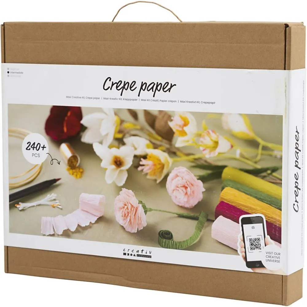 Kit manualidades con papel crespón o pinocho: Flores (240 piezas en el kit)  - ArtBendix