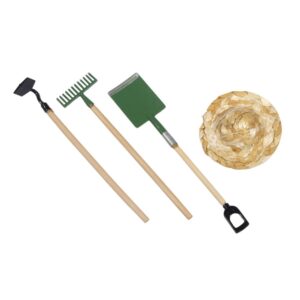 Mini herramientas jardín y sombrero 4-9,8cm 4 piezas